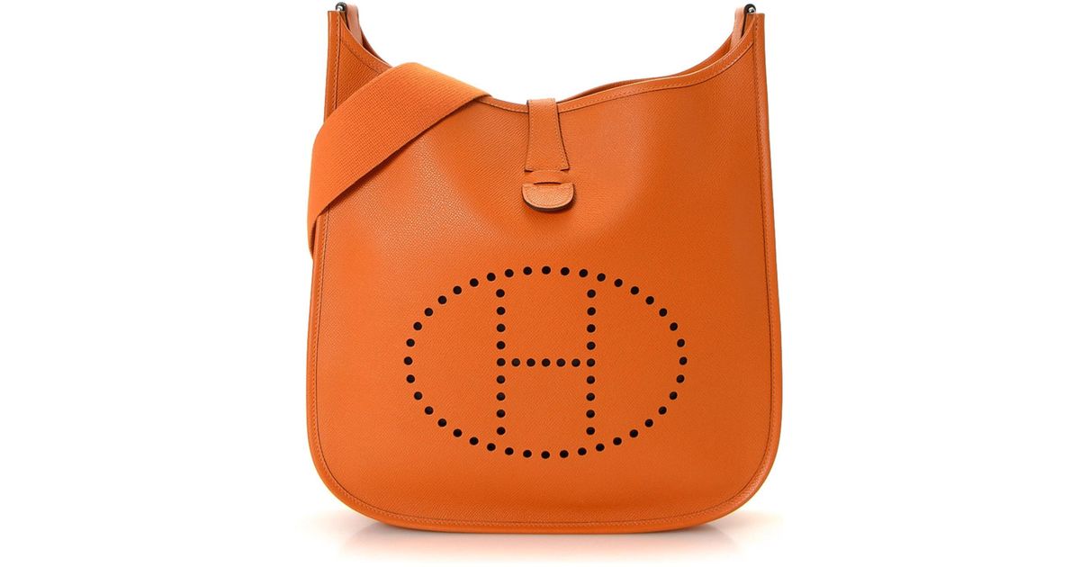 Lyst - Hermès Evelyne Pm Crossbody Bag - Vintage in Orange
