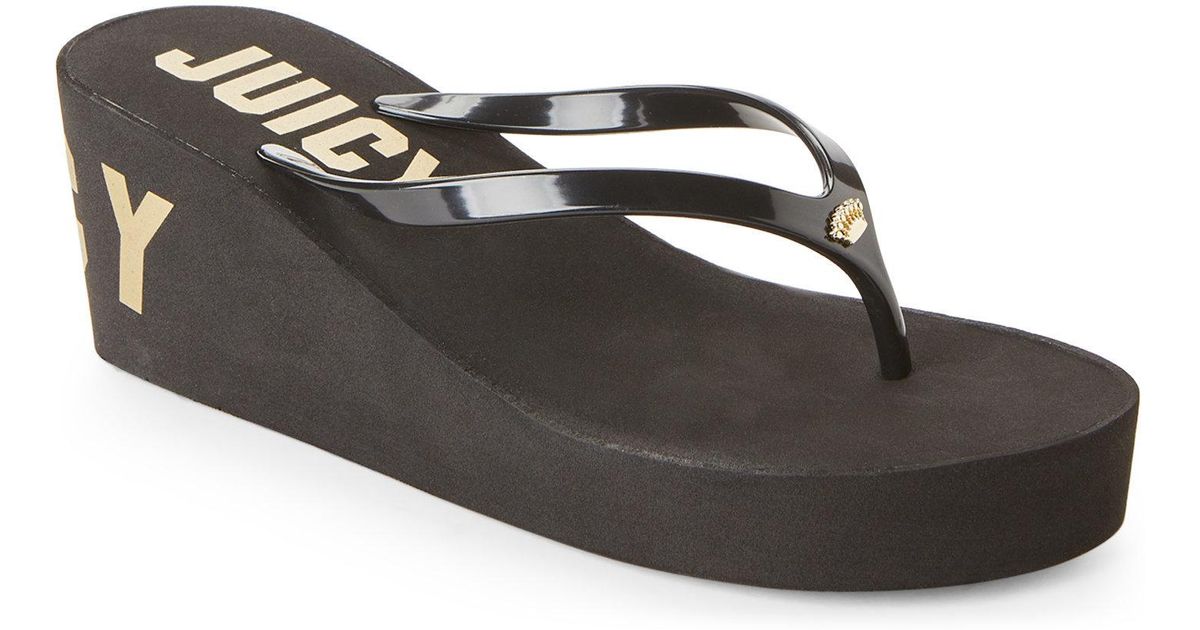 juicy couture wedge flip flops