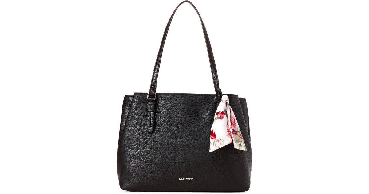 nine west black tote bag