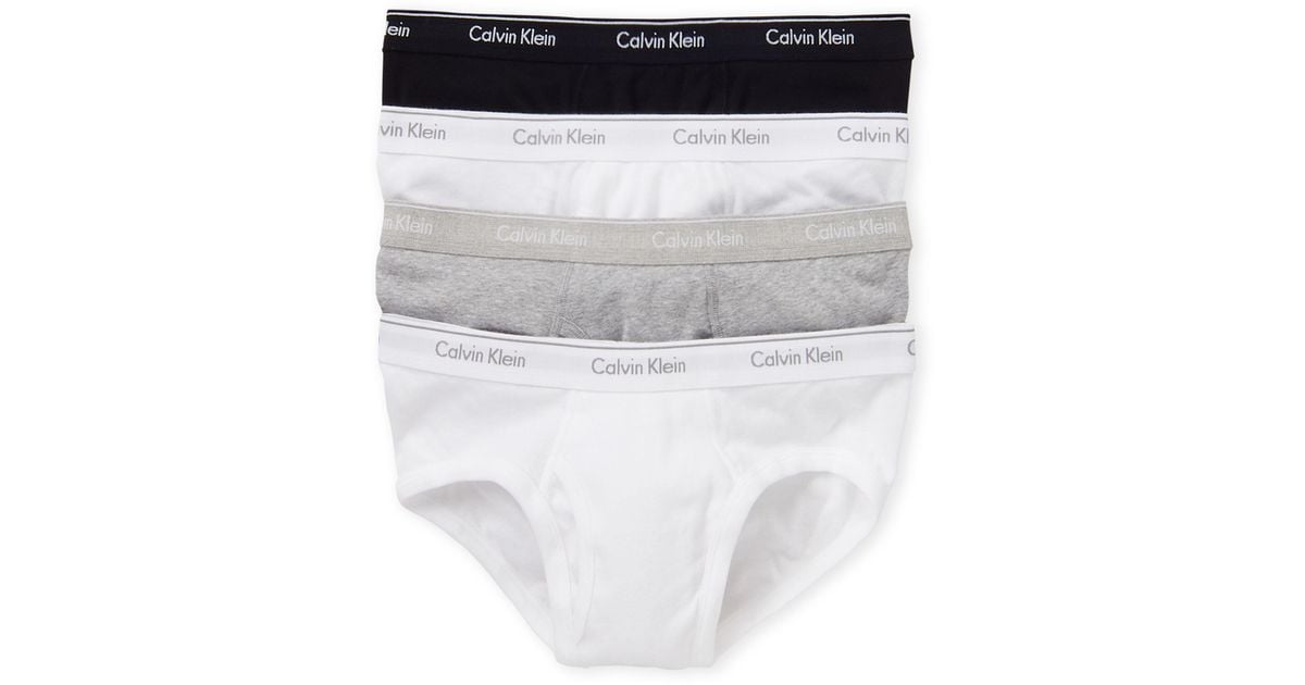 Calvin Klein Cotton 4pack Lowrise Hip Briefs for Men Lyst