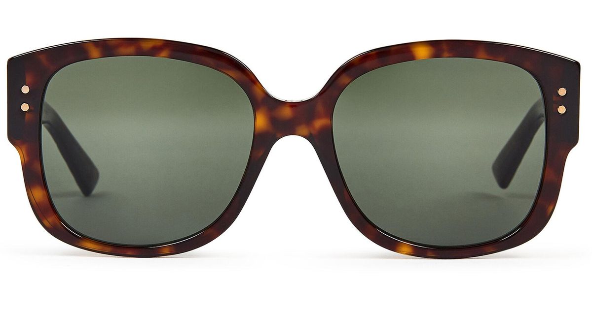 Dior Lady Studs Tortoiseshell-look Square Sunglasses - Lyst