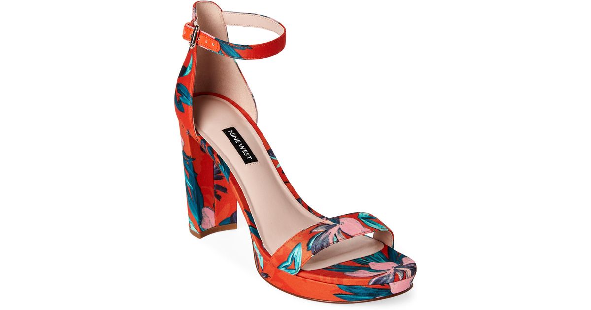 nine west floral heels