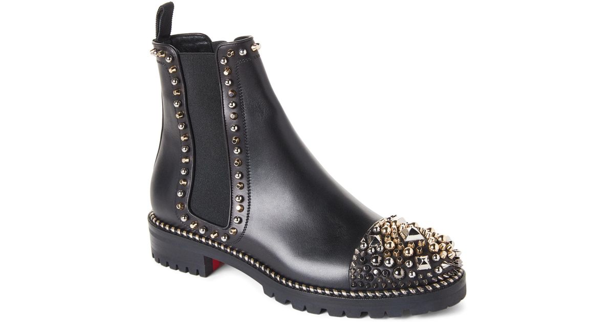 christian louboutin chasse a clou leather boot
