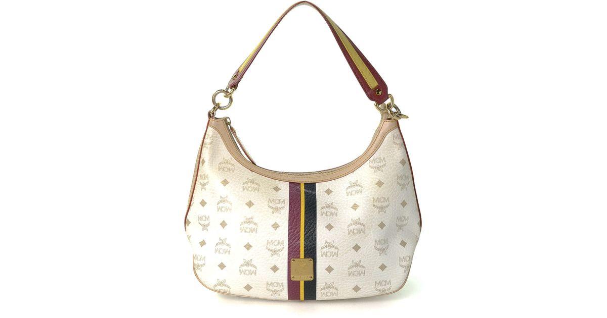 mcm white shoulder bag