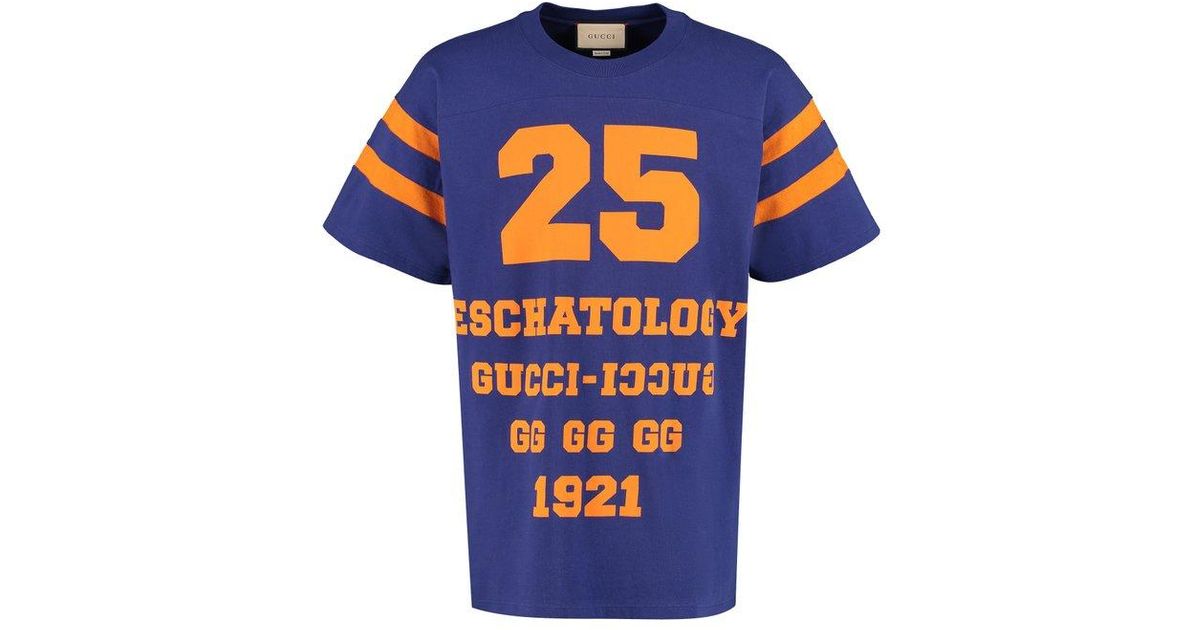 Gucci 25 Eschatology Print T-shirt in Blue for Men | Lyst