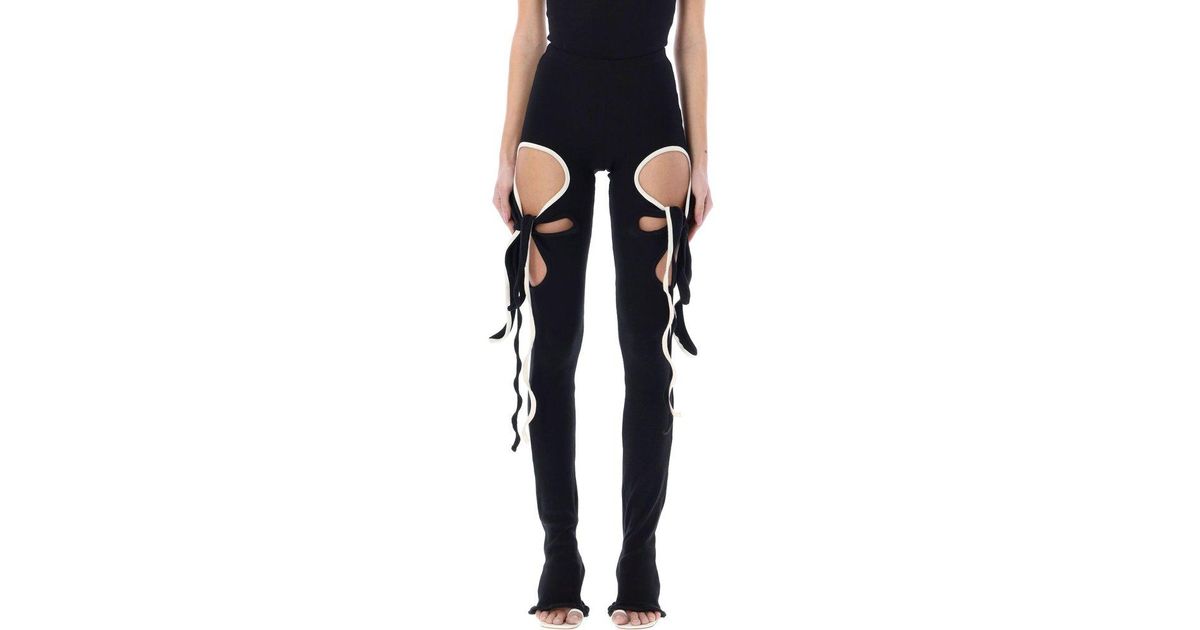 OTTOLINGER Cut-out Ribbed Wrap Design Leggings in Black | Lyst
