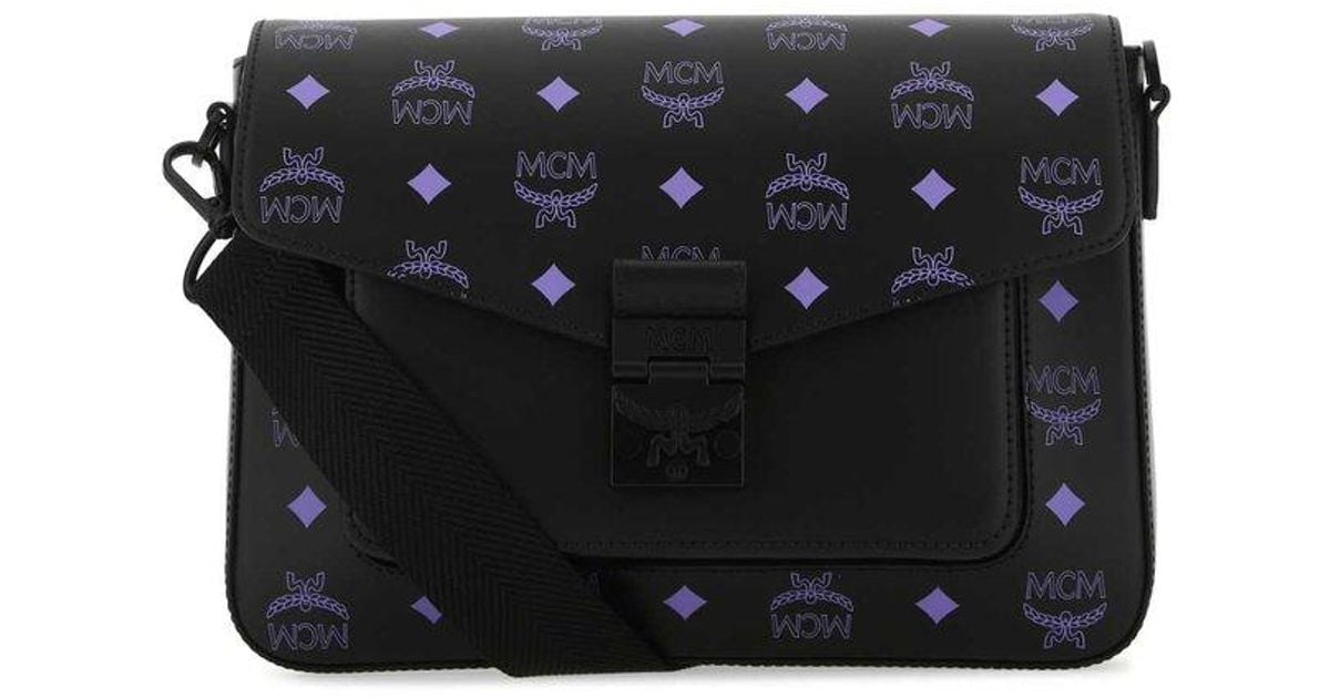 MCM Leather Millie Monogram Print Medium Crossbody Bag in Black Lyst UK