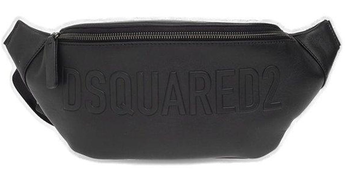 DSquared² Bob Logo Embossed Belt Bag in Black for Men | Lyst