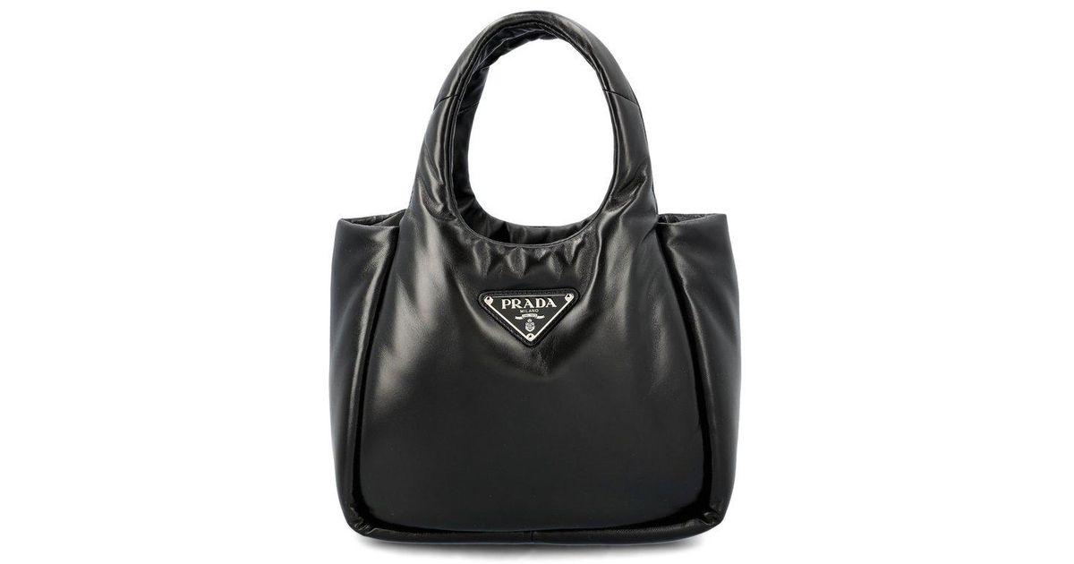 Prada Medium Leather Bag, Women, Black