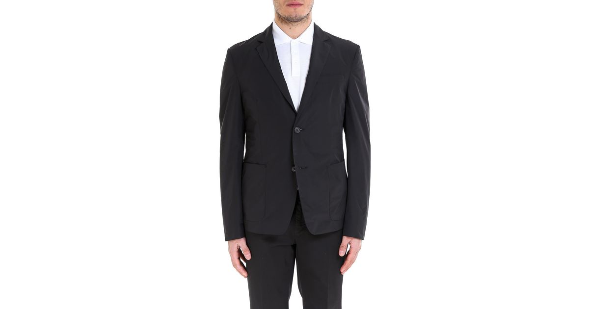 Prada Synthetic Single Breasted Blazer Jacket in Black for Men - Lyst