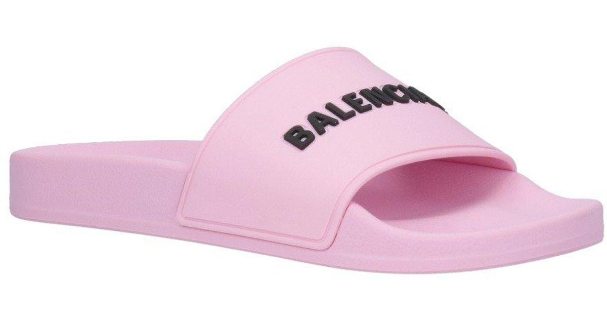 pink balenciaga slides