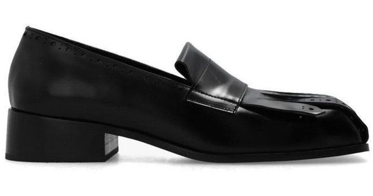 Raf Simons Fringed Square Toe Loafers in Black for Men | Lyst