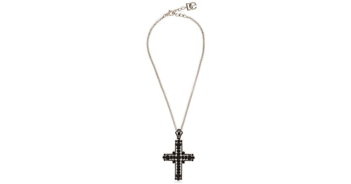 Dolce & Gabbana X Kim Cross Embellished Necklace | Lyst