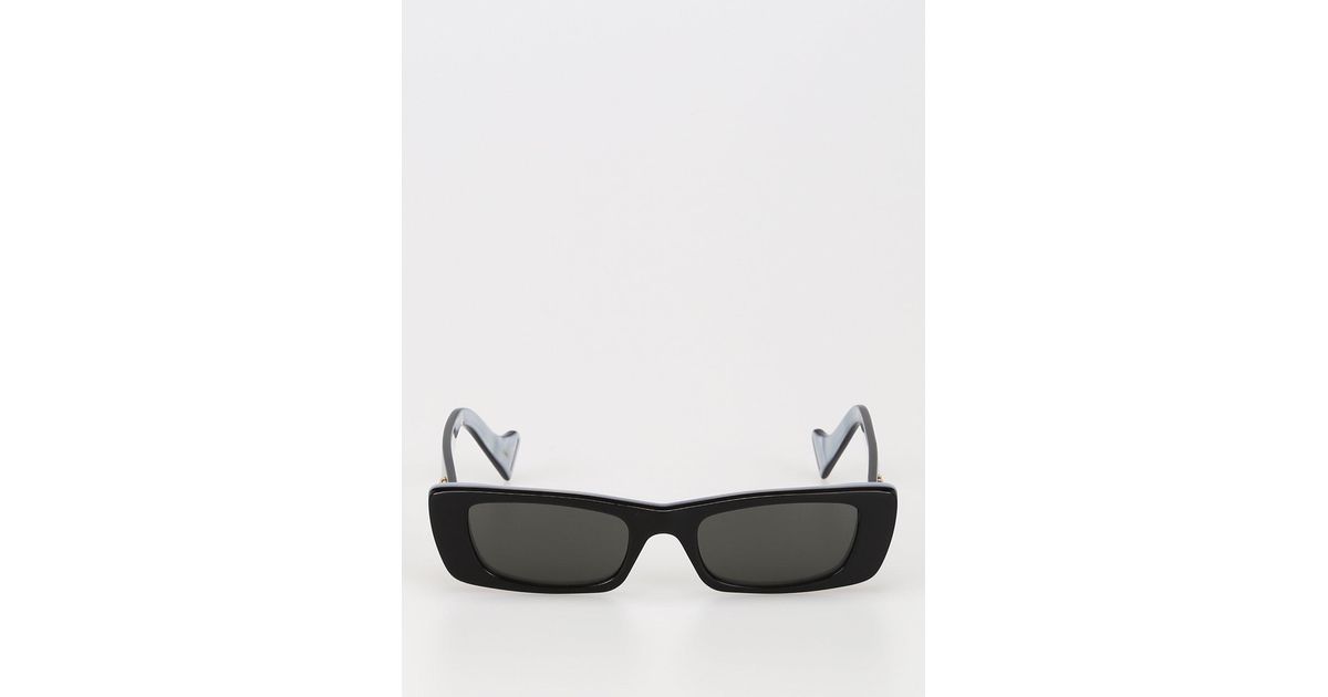 Gucci Rectangle Frame Sunglasses in Black | Lyst