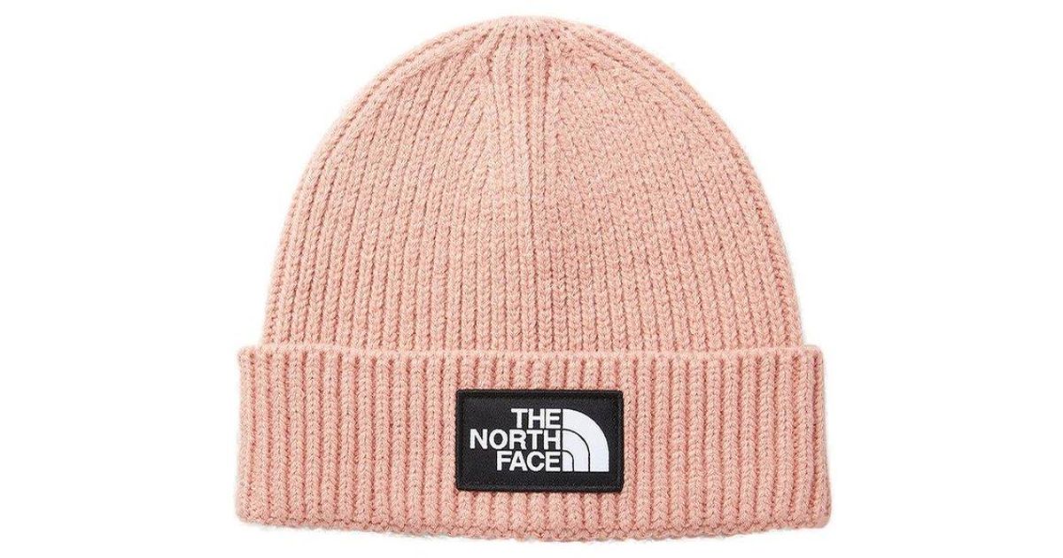 Logo Patch Ribbed Beanie in Pink 