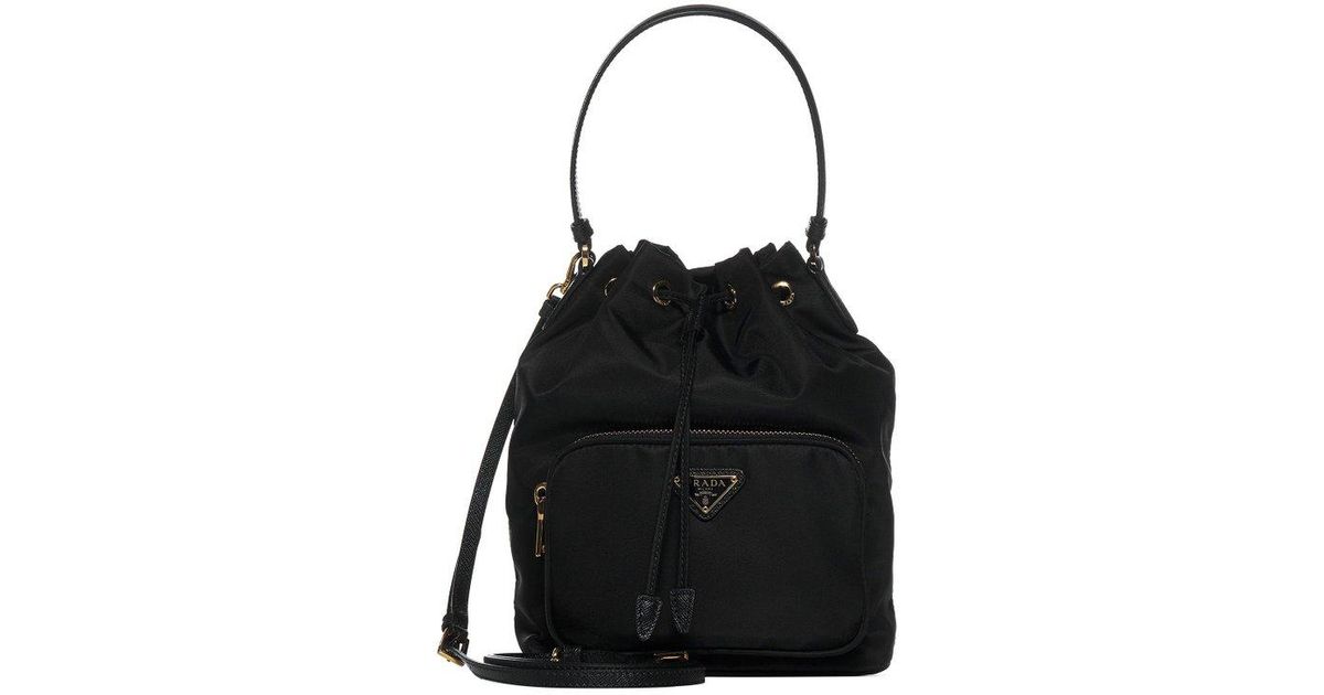 Black Prada Duet Re-nylon Bucket Bag