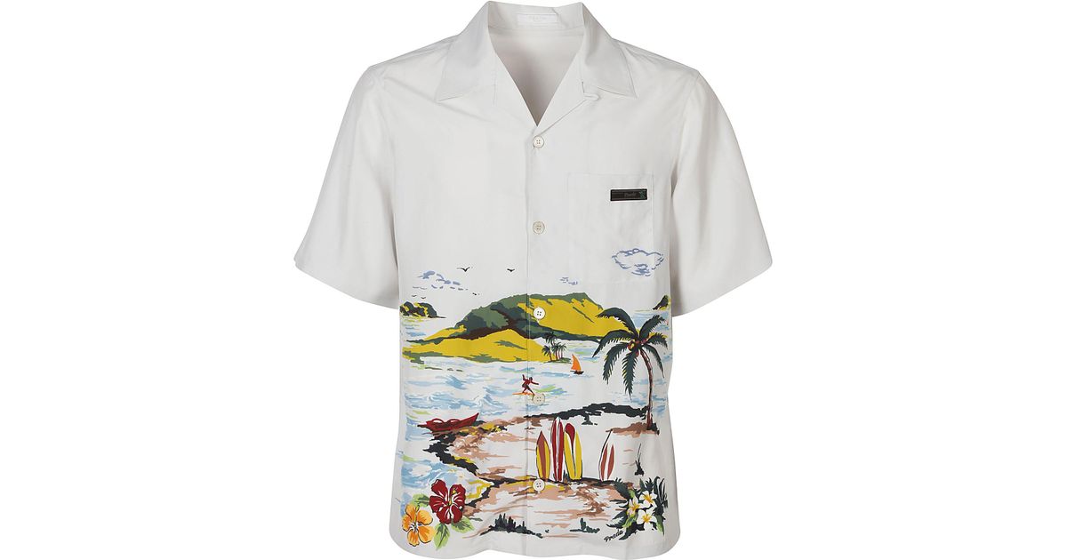Prada Synthetic Tropical Beach Printed Shirt for Men - Lyst