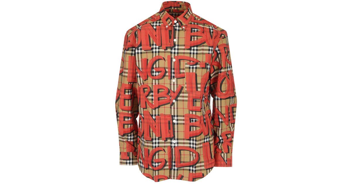 burberry graffiti shirt mens