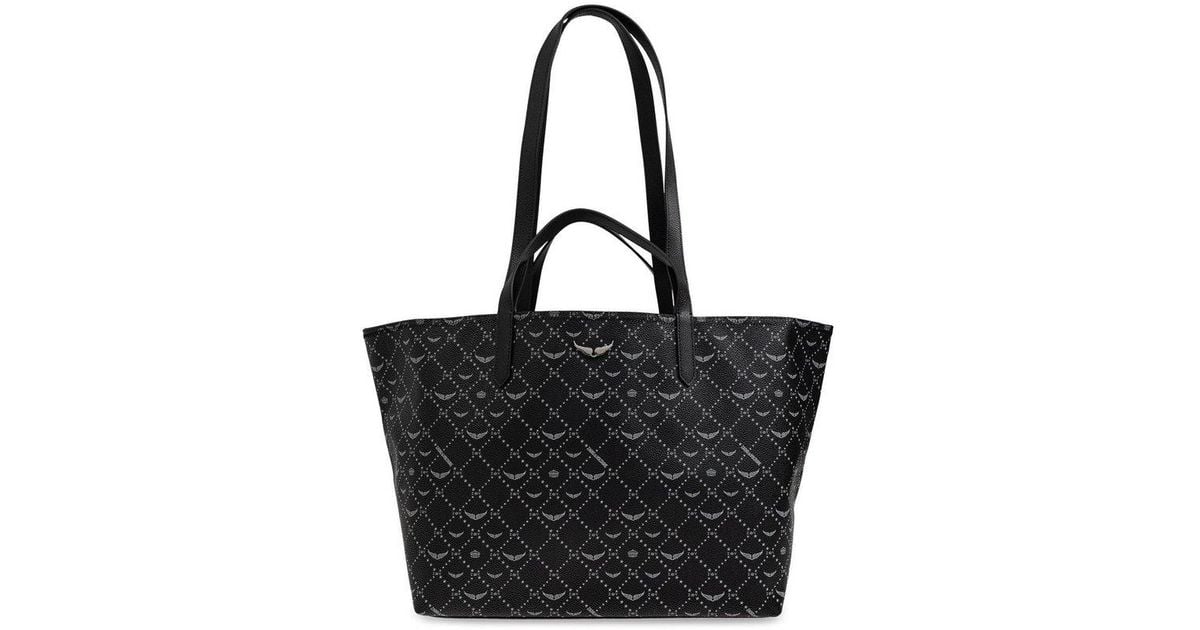 Zadig & Voltaire Z Monogram Xl Shopper Bag in Black | Lyst