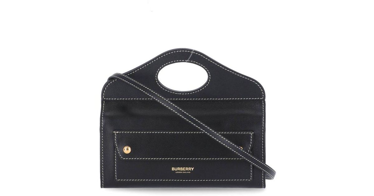 Burberry Top Handle Clutch Bag in Black for Men Lyst