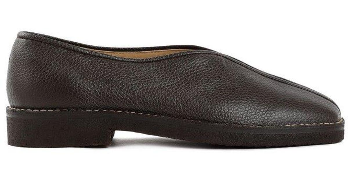 Lemaire Piped Crepe Slippers in Black for Men | Lyst
