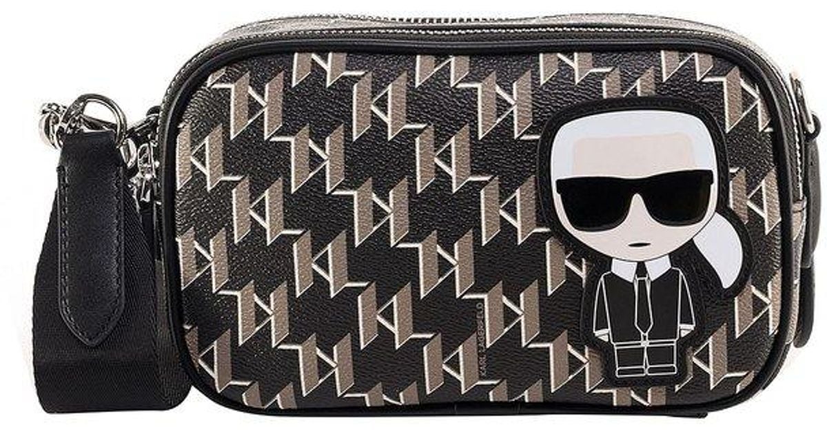 Karl Lagerfeld K/ikonik Monogram Camera Bag in Black Lyst