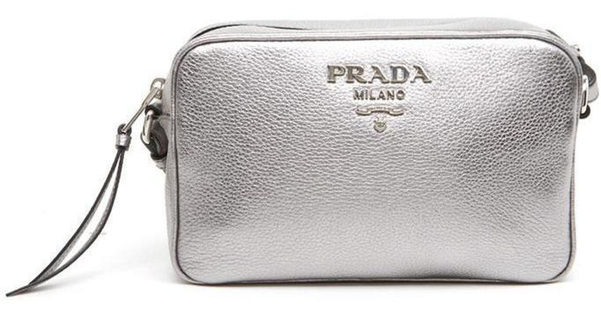 prada silver crossbody bag