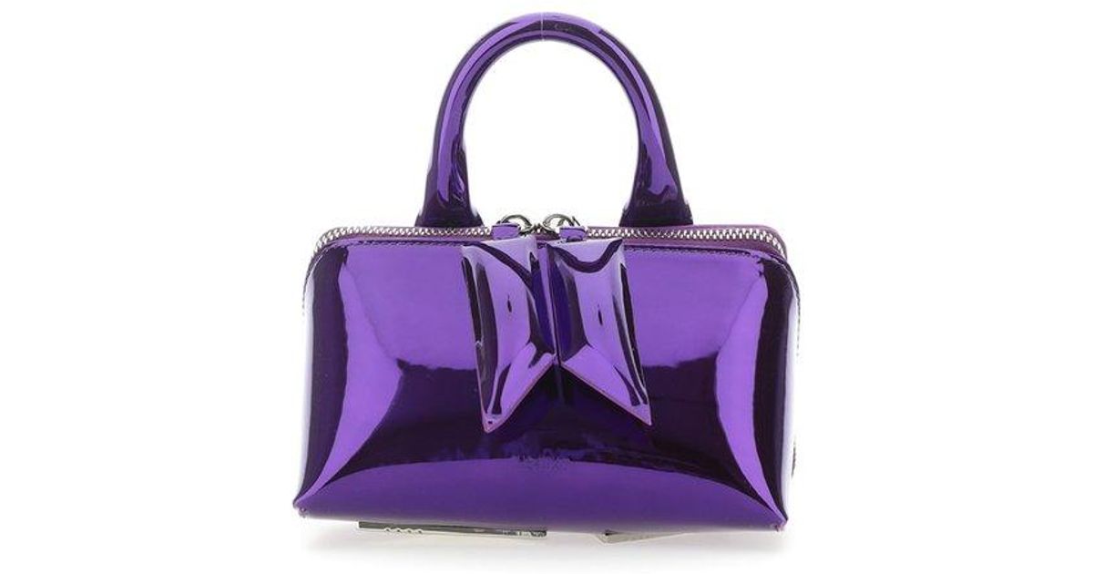 The Attico Friday Logo Detailed Shoulder Bag in Purple | Lyst