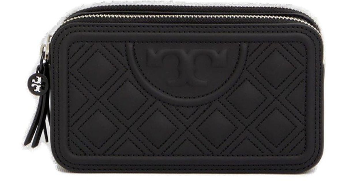 Tory Burch Fleming Matte Doublezip Mini Crossbody Bag in Black Lyst