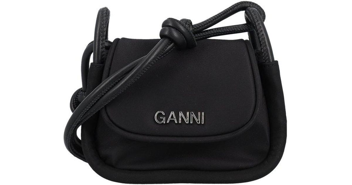 Ganni Black Knot Mini Flap Over Bag | Lyst Ganni Black Knot Mini Flap Over Bag | Lyst
