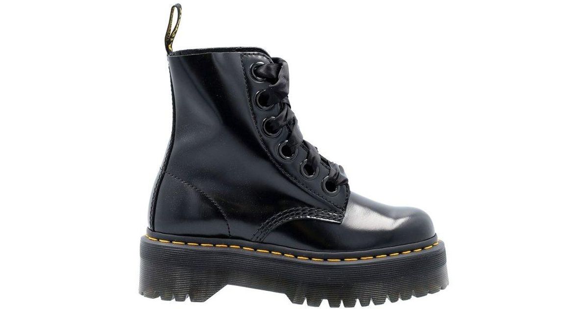 Dr. Martens Molly Platform Lace Up Boots in Black Lyst UK