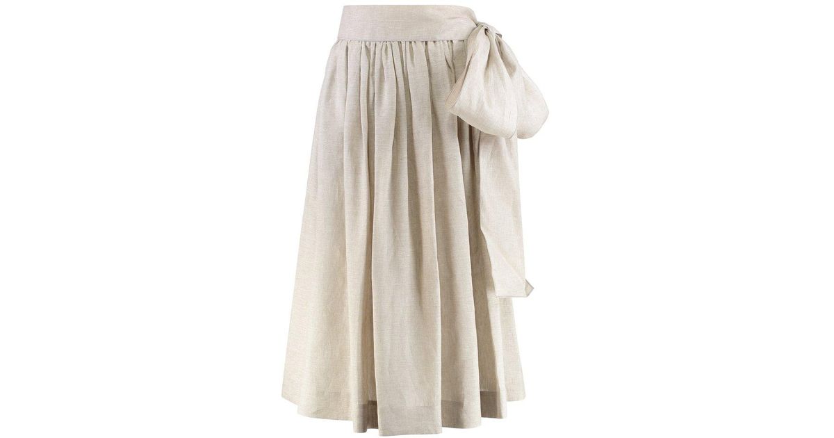 スカート FABIANA FILIPPI LINEN AND VISCOSE SKIRT Linen and viscose skirt, sand for Women | Fabiana Filippi®