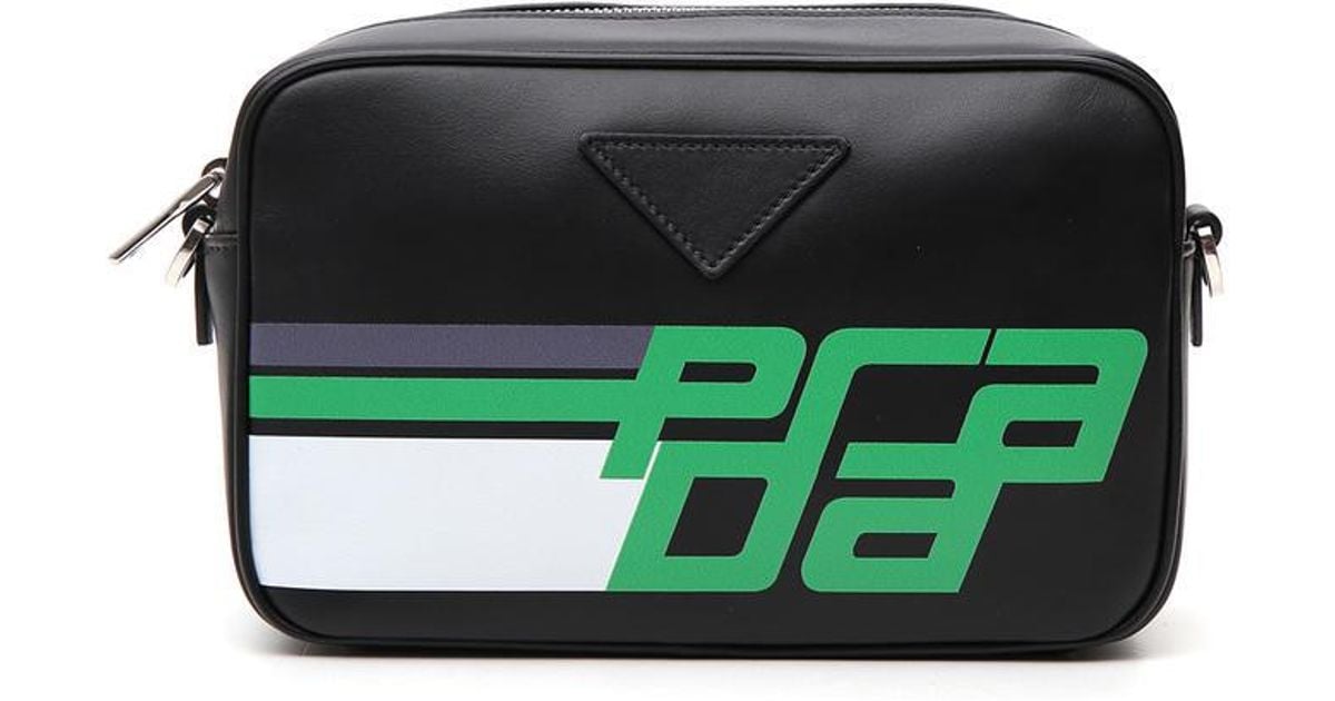 Prada Racing Logo Leather Crossbody Bag 