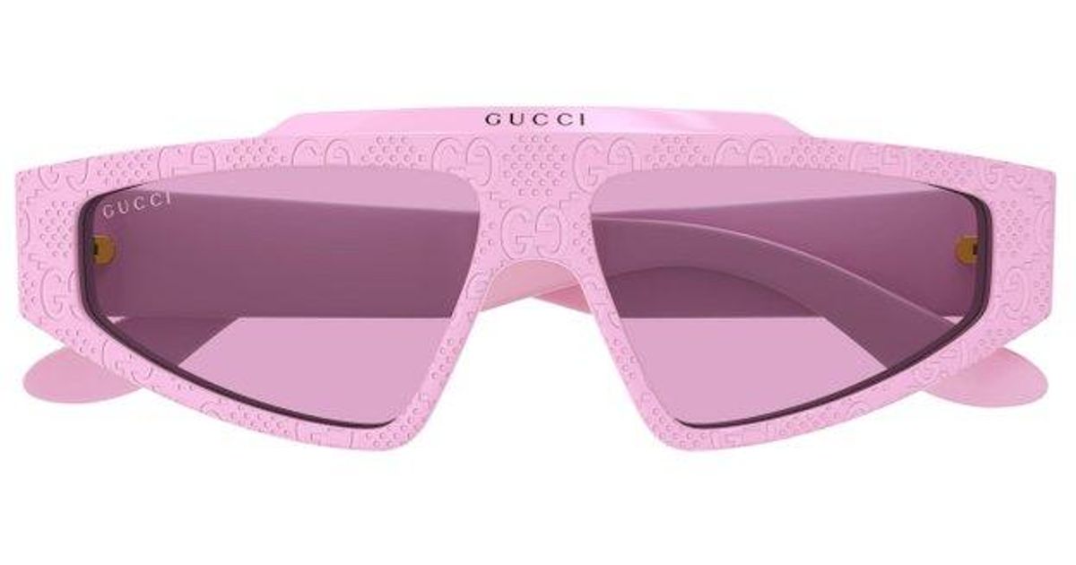 Gucci Rectangle-frame Sunglasses in Purple for Men | Lyst
