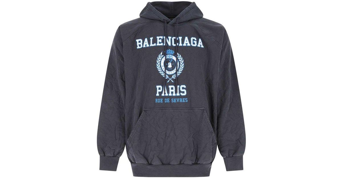 Balenciaga Rue De Sevres Oversized Hoodie in Blue for Men | Lyst