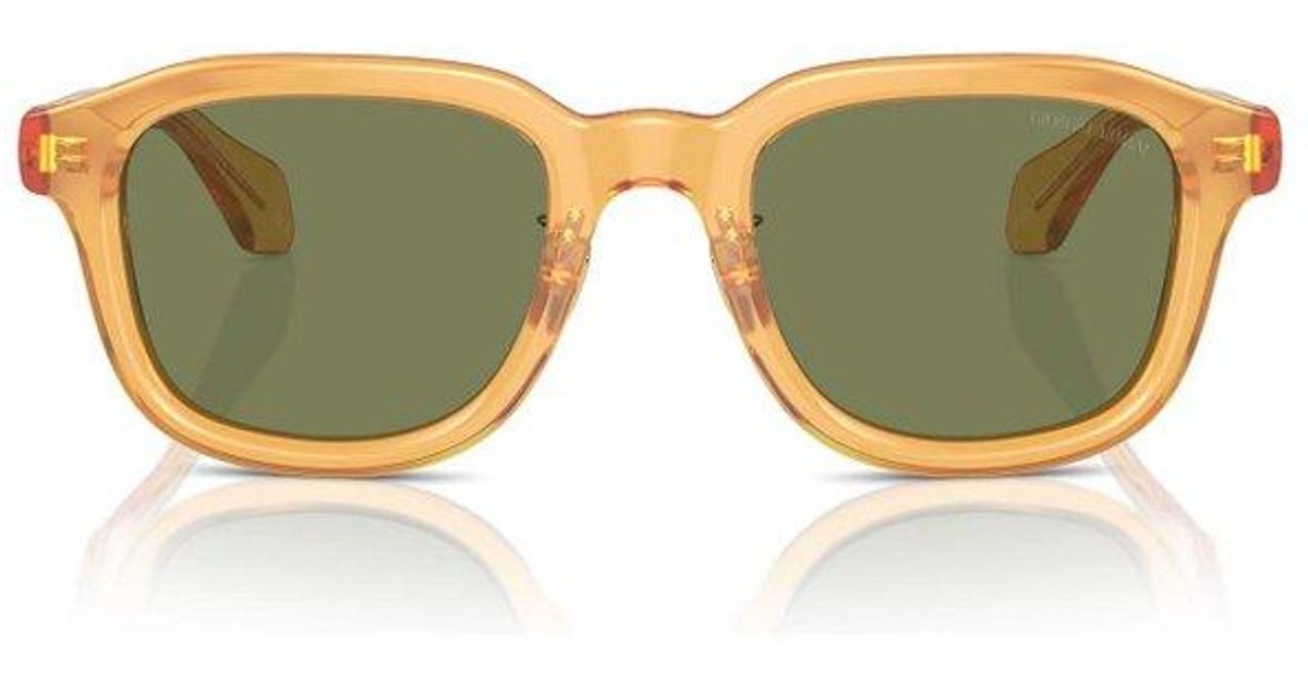 Armani Rectangular Frame Sunglasses in Green for Men Lyst UK