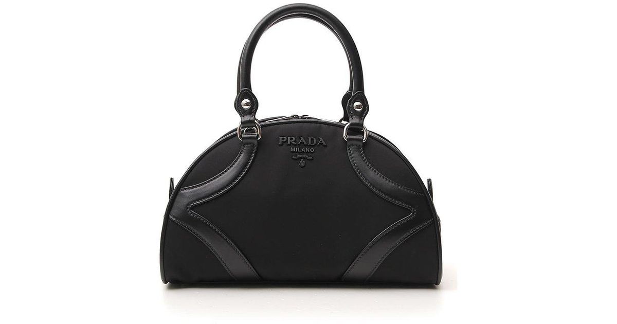 Prada Bowling Bag Nylon Leather Black Lyst