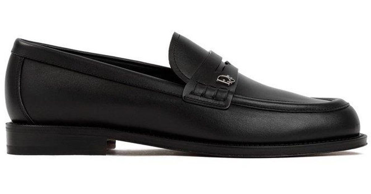 Dior Logo Plaque Loafers in Black for Men | Lyst