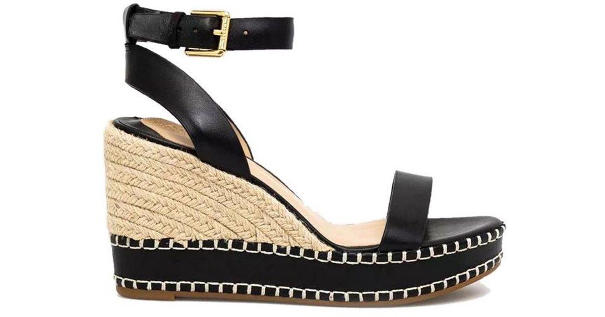 Polo Ralph Lauren Ankle Strap Wedge Sandals in Black | Lyst UK