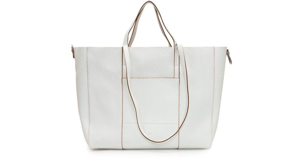 Gianni Chiarini Logo Printed Top Handle Bag in White | Lyst