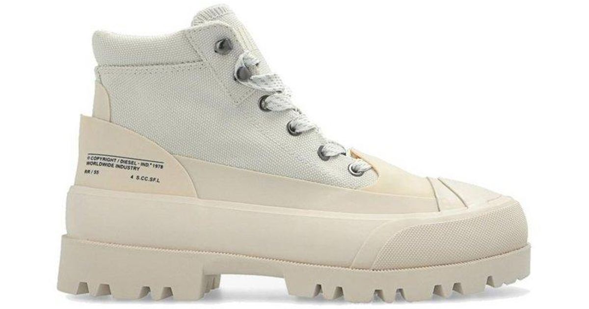 DIESEL D-hiko Bt X Lace-up Ankle Boots in White | Lyst Canada