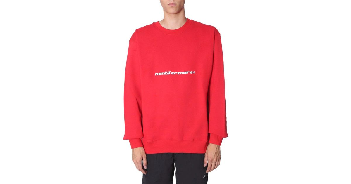 red slogan sweatshirt