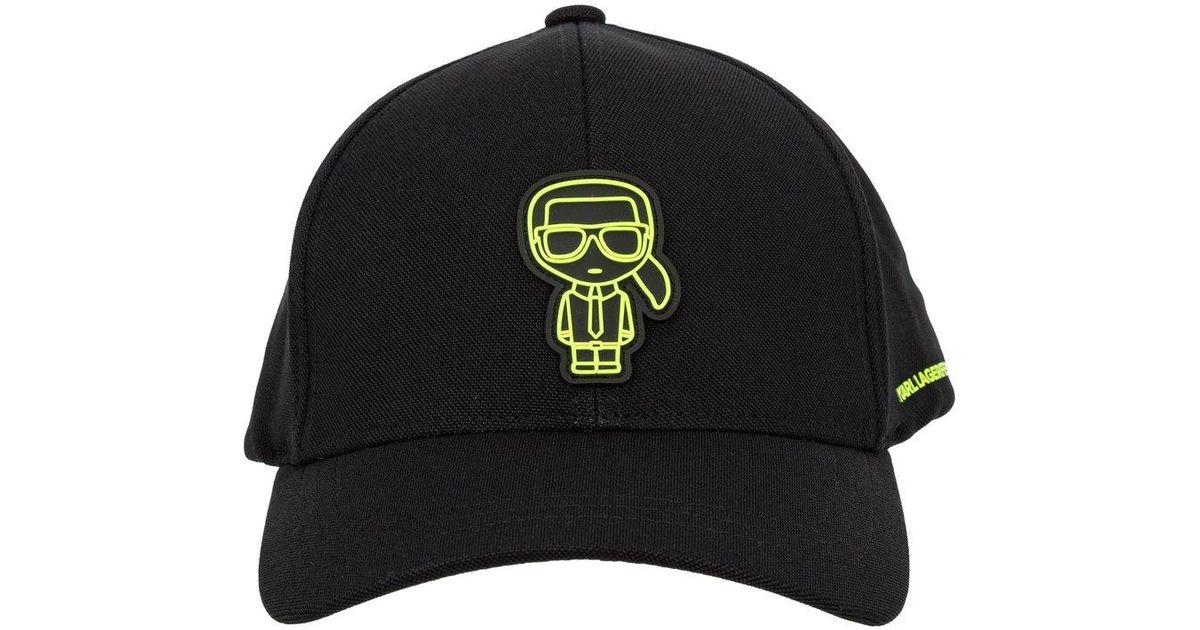 Karl Lagerfeld Logo Patch Curved Peak Baseball Cap in Black for Men | Lyst