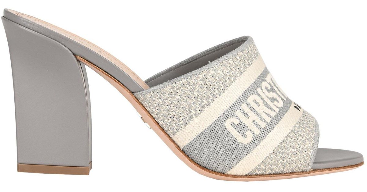 Dior Dway Heeled Mules in Gray | Lyst