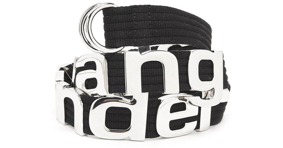 alexander wang metal logo belt