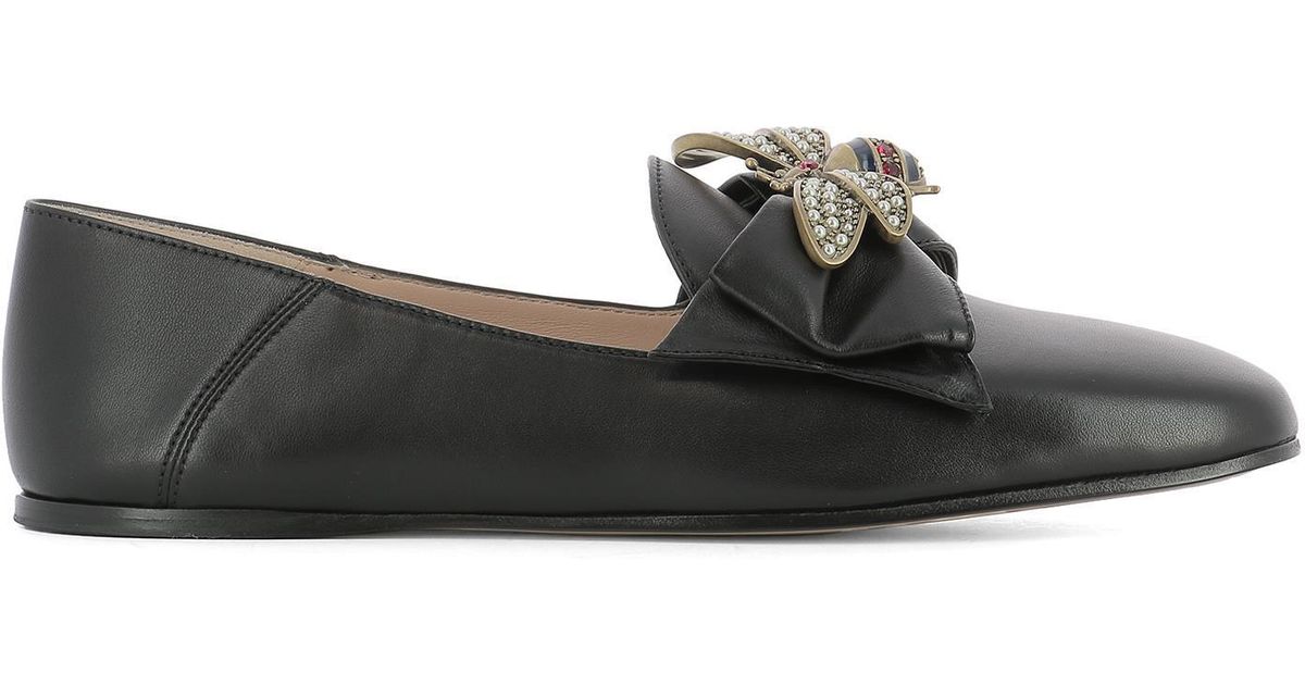 Gucci Leather Dragonfly Loafers in 