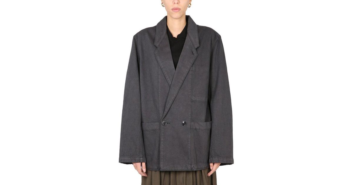 Lemaire Japanese Cotton Denim Workwear Jacket in Grey | Lyst Canada