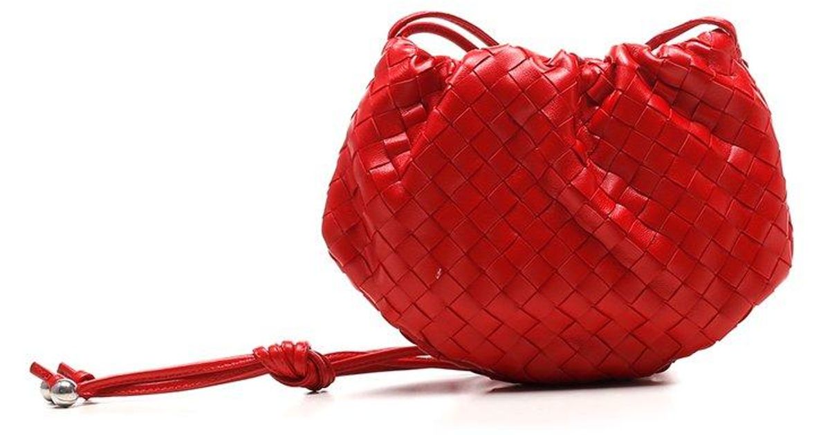 Bottega Leather The Mini Bulb Shoulder Bag in Red Lyst