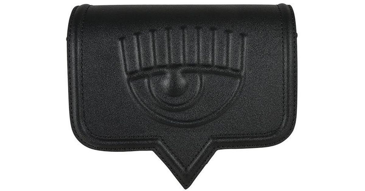 Chiara Ferragni Small Eyelike Foldover Shoulder Bag in Black Lyst UK
