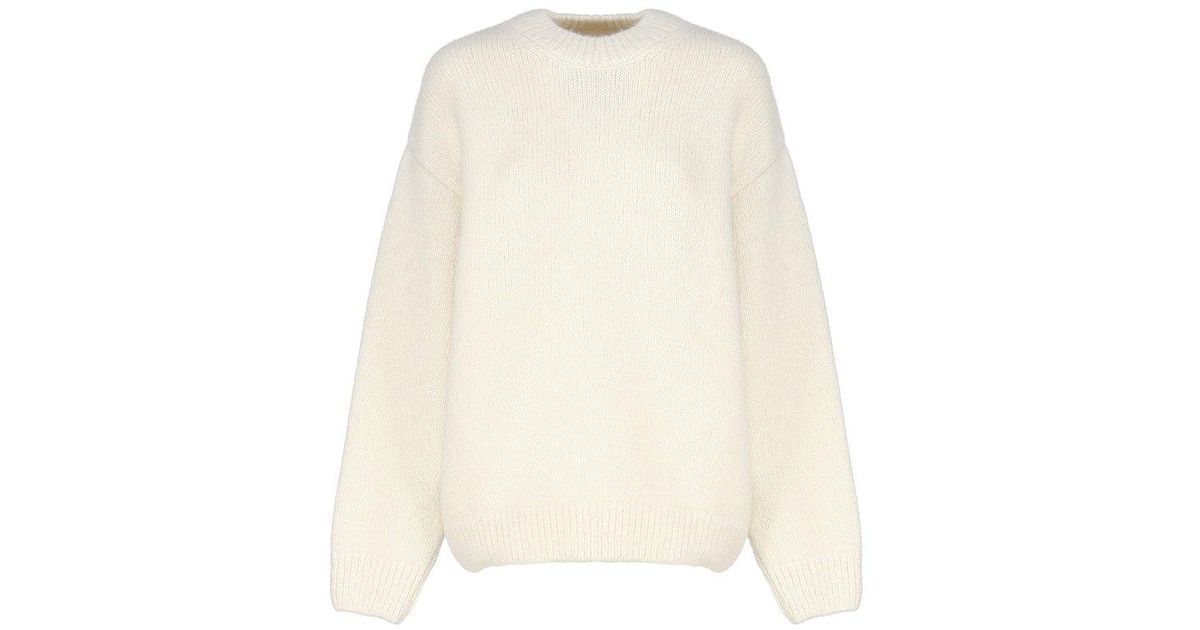 Jacquemus La Maille Pavane Jacquard Logo Intarsia Sweater in White for ...